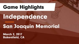 Independence  vs San Joaquin Memorial  Game Highlights - March 2, 2017