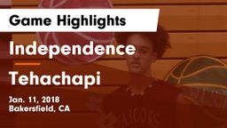 Independence  vs Tehachapi  Game Highlights - Jan. 11, 2018