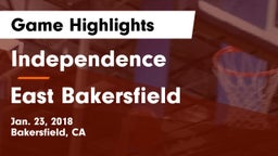 Independence  vs East Bakersfield  Game Highlights - Jan. 23, 2018