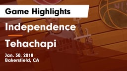 Independence  vs Tehachapi Game Highlights - Jan. 30, 2018
