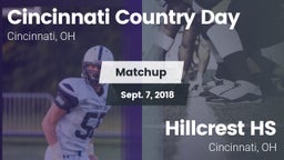 Matchup: Cin. Country Day HS vs. Hillcrest HS 2018