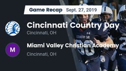 Recap: Cincinnati Country Day  vs. Miami Valley Christian Academy 2019
