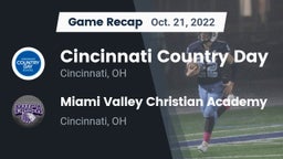 Recap: Cincinnati Country Day  vs. Miami Valley Christian Academy 2022