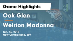 Oak Glen  vs Weirton Madonna Game Highlights - Jan. 16, 2019