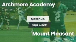 Matchup: Archmere Academy vs. Mount Pleasant  2019