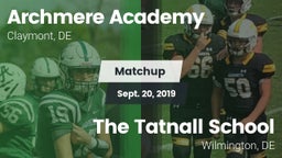 Matchup: Archmere Academy vs. The Tatnall School 2019