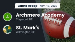 Recap: Archmere Academy  vs. St. Mark's  2020