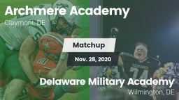Matchup: Archmere Academy vs. Delaware Military Academy  2020