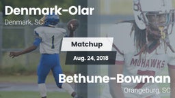 Matchup: Denmark-Olar High vs. Bethune-Bowman  2018