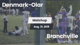Matchup: Denmark-Olar High vs. Branchville  2018