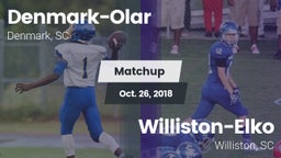 Matchup: Denmark-Olar High vs. Williston-Elko  2018