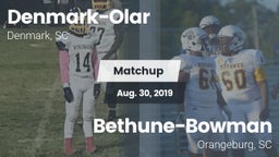 Matchup: Denmark-Olar High vs. Bethune-Bowman  2019