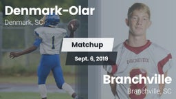 Matchup: Denmark-Olar High vs. Branchville  2019