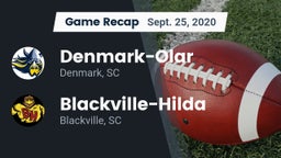 Recap: Denmark-Olar  vs. Blackville-Hilda  2020