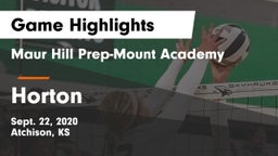 Maur Hill Prep-Mount Academy  vs Horton  Game Highlights - Sept. 22, 2020