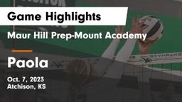 Maur Hill Prep-Mount Academy  vs Paola Game Highlights - Oct. 7, 2023