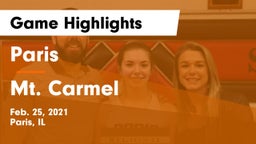 Paris  vs Mt. Carmel  Game Highlights - Feb. 25, 2021
