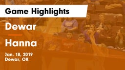 Dewar  vs Hanna Game Highlights - Jan. 18, 2019
