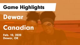 Dewar  vs Canadian  Game Highlights - Feb. 10, 2020