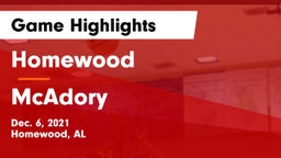 Homewood  vs McAdory  Game Highlights - Dec. 6, 2021