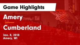 Amery  vs Cumberland  Game Highlights - Jan. 8, 2018