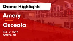 Amery  vs Osceola  Game Highlights - Feb. 7, 2019