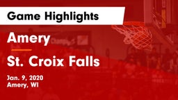 Amery  vs St. Croix Falls  Game Highlights - Jan. 9, 2020