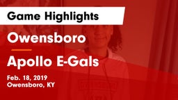 Owensboro  vs Apollo E-Gals Game Highlights - Feb. 18, 2019