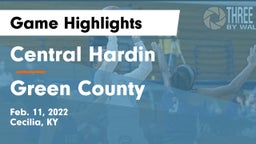 Central Hardin  vs Green County Game Highlights - Feb. 11, 2022