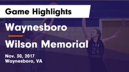 Waynesboro  vs Wilson Memorial  Game Highlights - Nov. 30, 2017