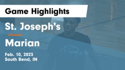 St. Joseph's  vs Marian  Game Highlights - Feb. 10, 2023