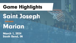 Saint Joseph  vs Marian  Game Highlights - March 1, 2024