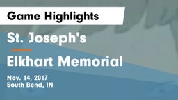St. Joseph's  vs Elkhart Memorial  Game Highlights - Nov. 14, 2017