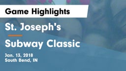 St. Joseph's  vs Subway Classic Game Highlights - Jan. 13, 2018