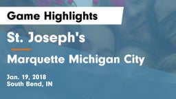 St. Joseph's  vs Marquette Michigan City Game Highlights - Jan. 19, 2018