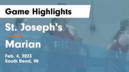 St. Joseph's  vs Marian  Game Highlights - Feb. 4, 2023