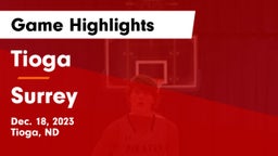 Tioga  vs Surrey  Game Highlights - Dec. 18, 2023