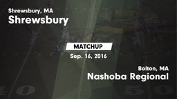 Matchup: Shrewsbury High vs. Nashoba Regional  2016