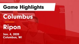 Columbus  vs Ripon  Game Highlights - Jan. 4, 2020