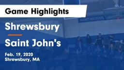 Shrewsbury  vs Saint John's  Game Highlights - Feb. 19, 2020