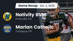 Recap: Nativity BVM  vs. Marian Catholic  2020