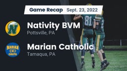 Recap: Nativity BVM  vs. Marian Catholic  2022