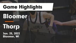 Bloomer  vs Thorp  Game Highlights - Jan. 25, 2022