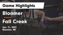 Bloomer  vs Fall Creek  Game Highlights - Jan. 21, 2022