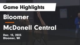 Bloomer  vs McDonell Central  Game Highlights - Dec. 15, 2023
