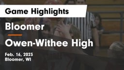 Bloomer  vs Owen-Withee High Game Highlights - Feb. 16, 2023