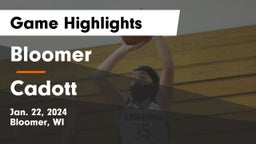 Bloomer  vs Cadott  Game Highlights - Jan. 22, 2024