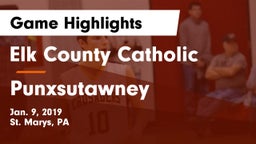Elk County Catholic  vs Punxsutawney  Game Highlights - Jan. 9, 2019