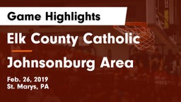 Elk County Catholic  vs Johnsonburg Area  Game Highlights - Feb. 26, 2019