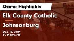 Elk County Catholic  vs Johnsonburg  Game Highlights - Dec. 10, 2019
